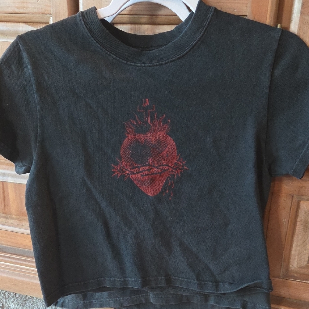Brandy Melville Graphic T-Shirt Set - Black and Brown
